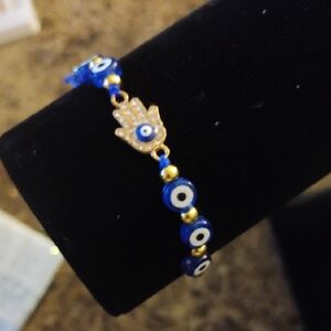 Blue and Gold Evil Eye Bracelet